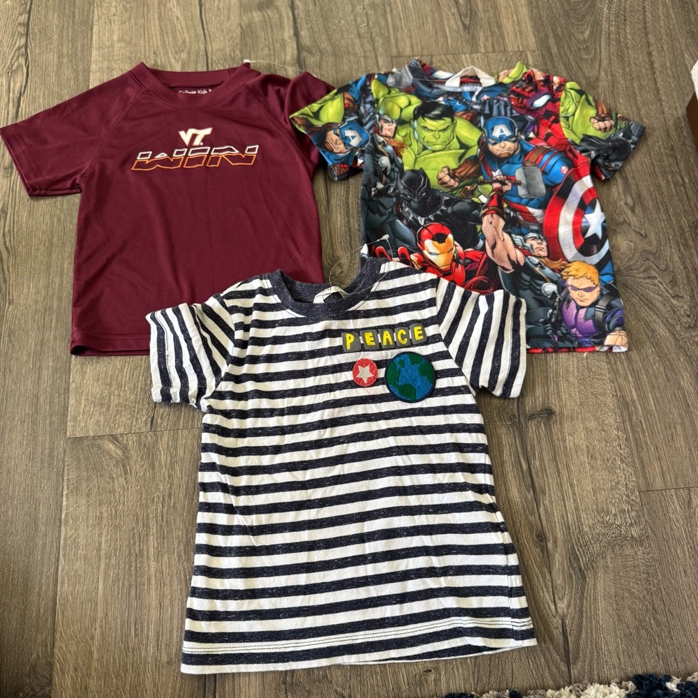 H&M Marvel and Striped T-Shirt Trio marvel shirt bundle size 2 boys